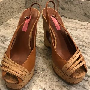 Betsey Johnson Cork Sandal - Wedge Heel
